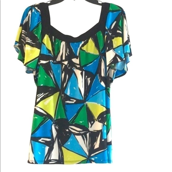 Sandra & Andre dressy shirt. Very cute on. Gorgeous colors. Size M - Picture 2 of 9